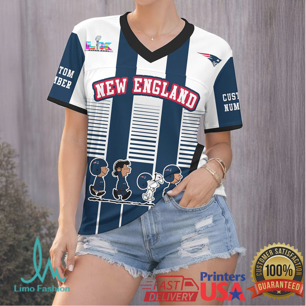 New England Football Peanuts Snoopy Charlie Brown Jersey Design - Limotees LLC