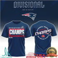 New England Patriots 2025 26 NFL Divisional Round Champs Navy Blue T Shirt - Limotees LLC
