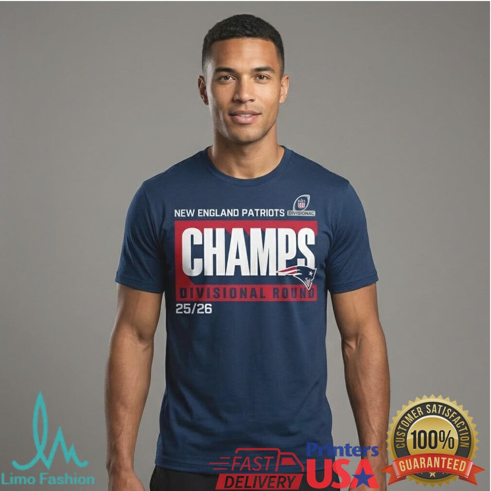 New England Patriots 2025 26 NFL Divisional Round Champs Navy Blue T Shirt - Limotees LLC