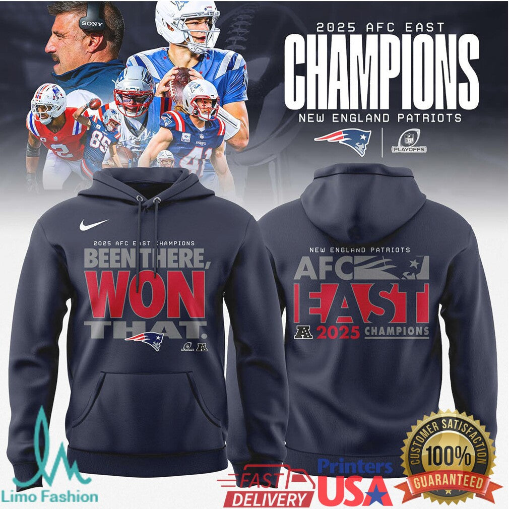 New England Patriots 2025 AFC East Champions “Won That” Player Collage Graphic Apparel - Limotees LLC