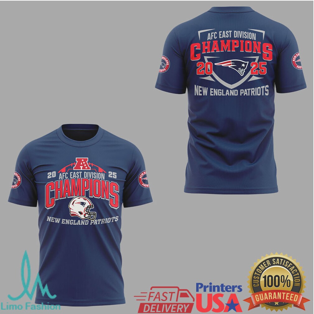 New England Patriots 2025 AFC East Division Champions Trophy Design Navy Apparel - Limotees LLC