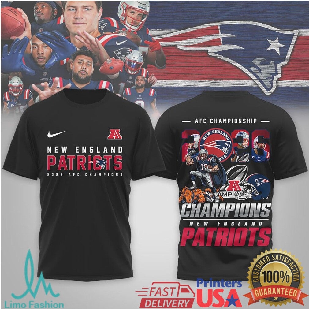 New England Patriots 2026 AFC Championship Champions Trophy T Shirt - Limotees LLC