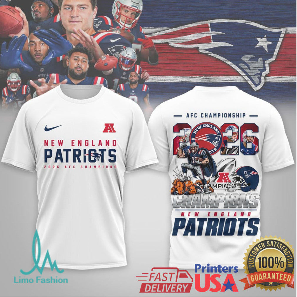 New England Patriots 2026 AFC Championship Champions Trophy T Shirt - Limotees LLC