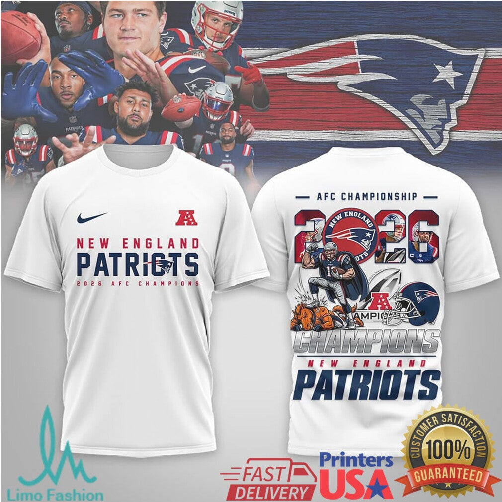 New England Patriots 2026 Afc Champions Next Up Tshirt - Limotees LLC