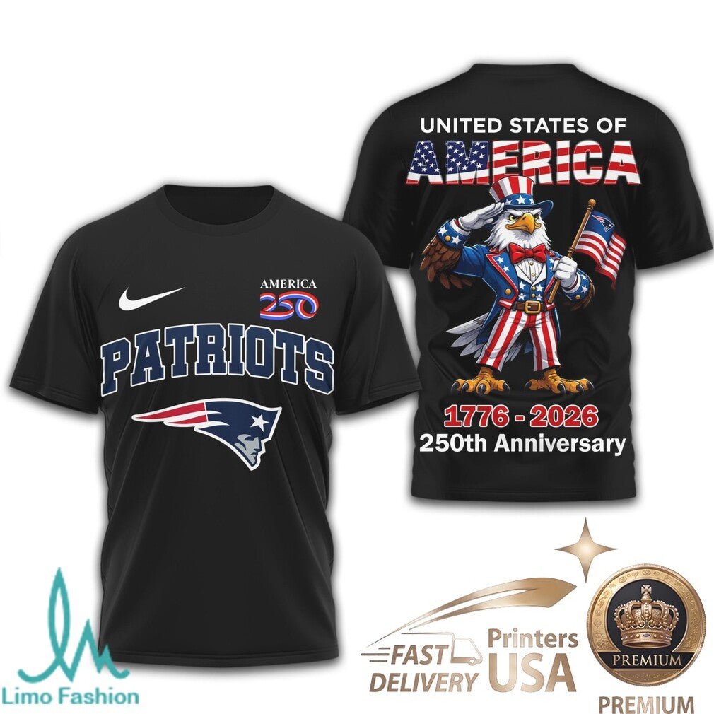 New England Patriots 250th Anniversary Patriotic Eagle T Shirt - Limotees LLC