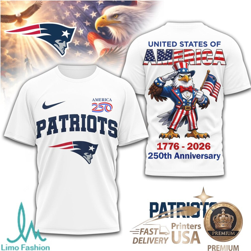 New England Patriots 250th Anniversary Patriotic Eagle T Shirt - Limotees LLC