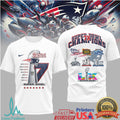 New England Patriots 7X Super Bowl Champions Trophy History T Shirt - Limotees LLC
