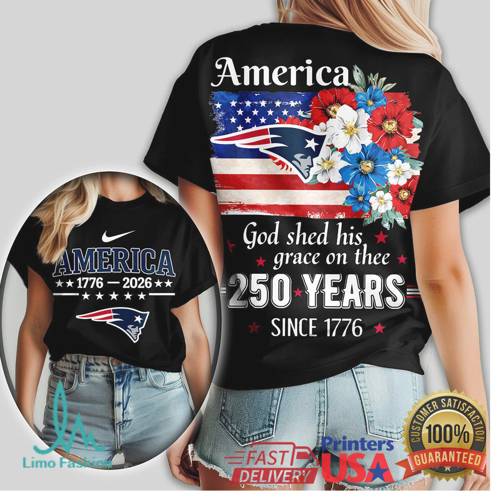 New England Patriots America 250th Anniversary Shirt Patriotic NFL Fan Gear - Limotees LLC