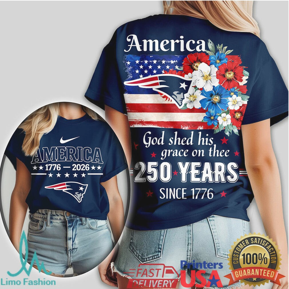 New England Patriots America 250th Anniversary Shirt Patriotic NFL Fan Gear - Limotees LLC