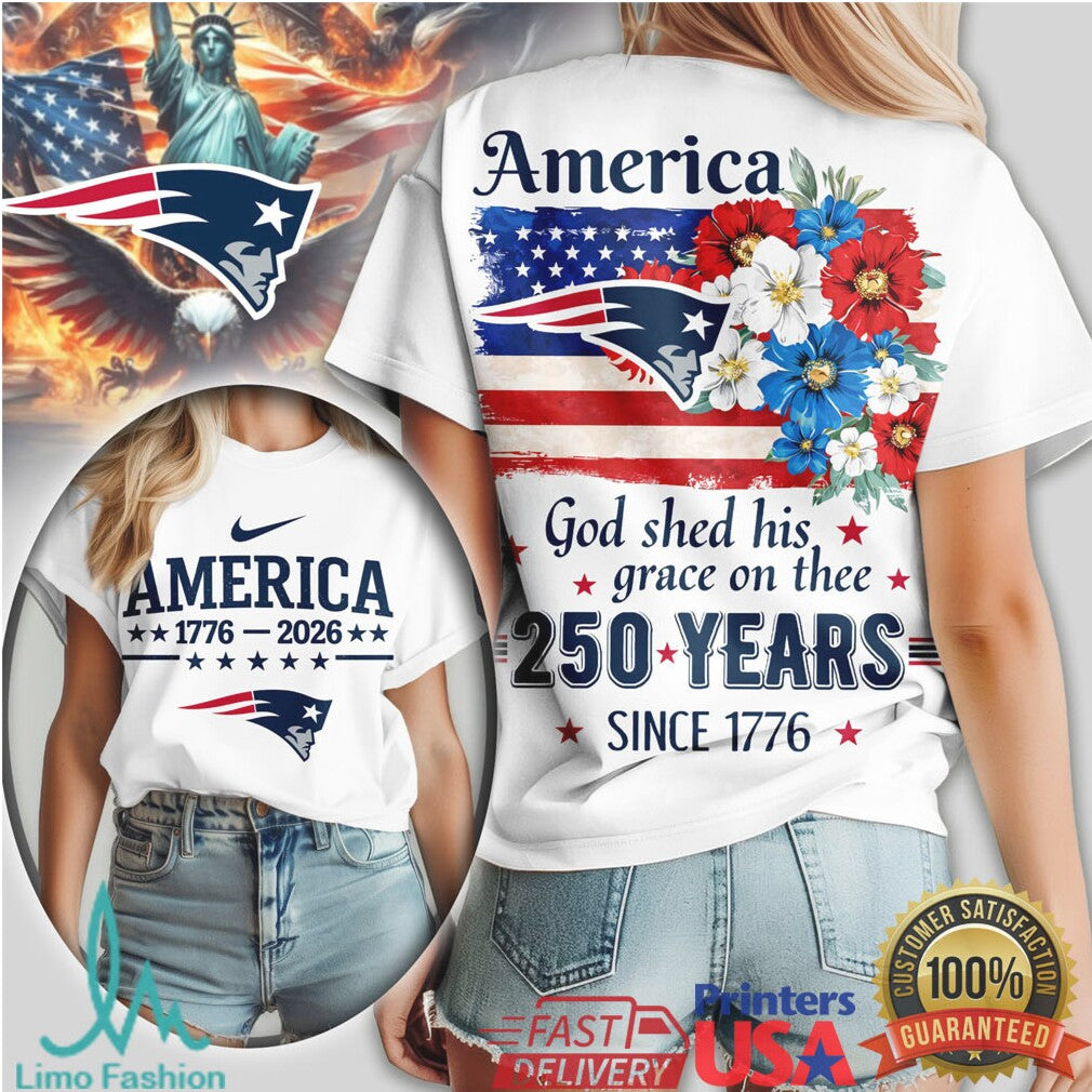 New England Patriots America 250th Anniversary Shirt Patriotic NFL Fan Gear - Limotees LLC