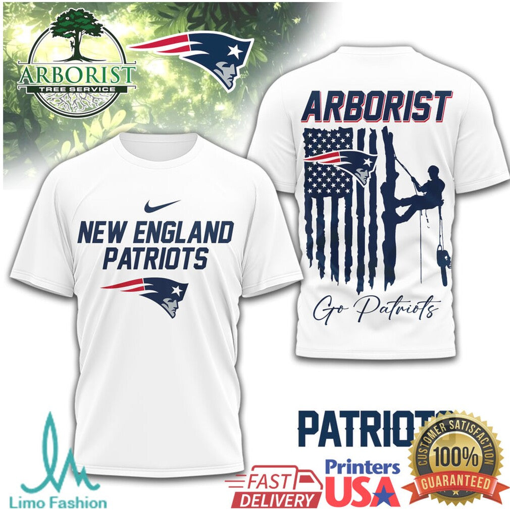 New England Patriots Arborist Tree Service American Flag T Shirt - Limotees LLC