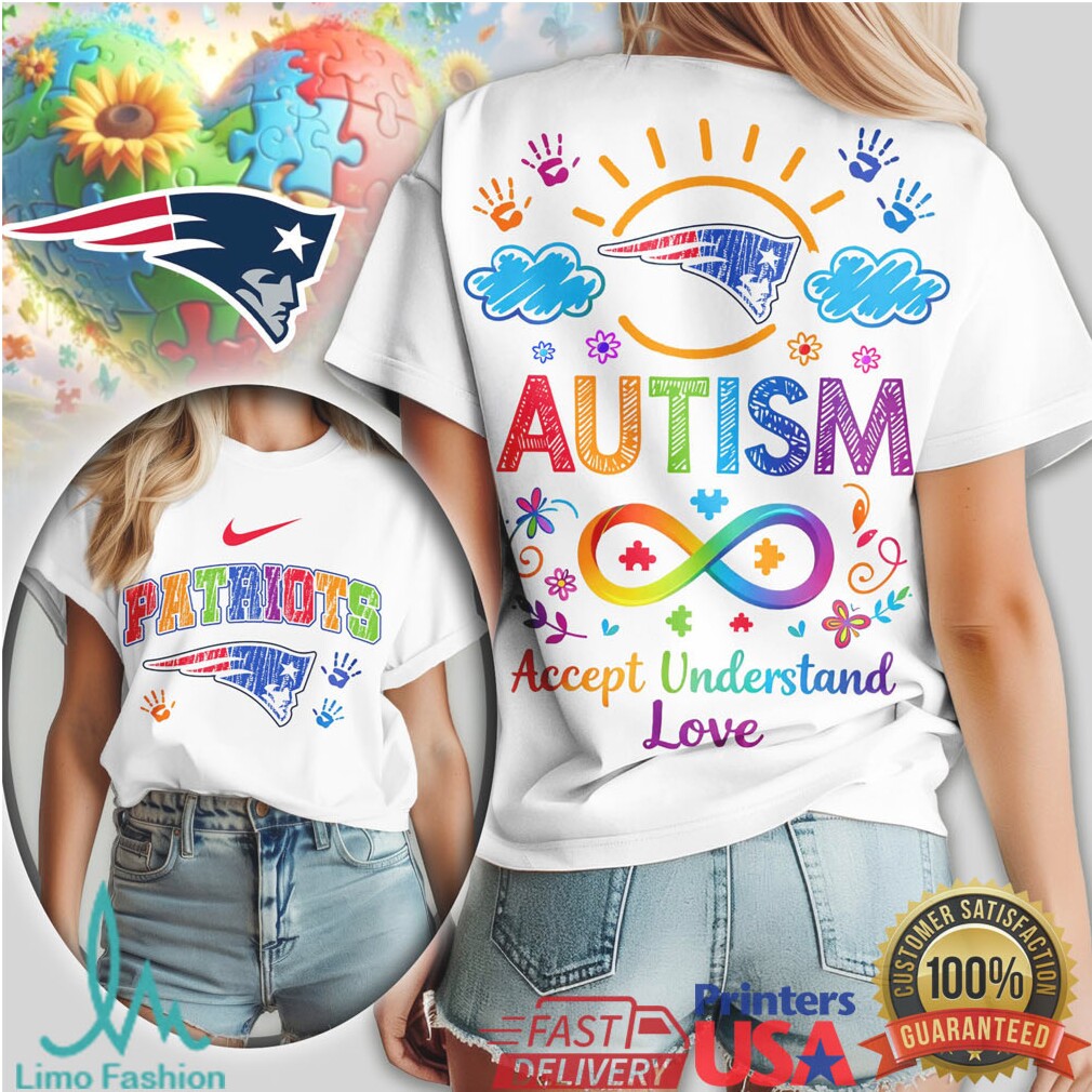 New England Patriots Autism Awareness Accept Understand Love Infinity T Shirt - Limotees LLC
