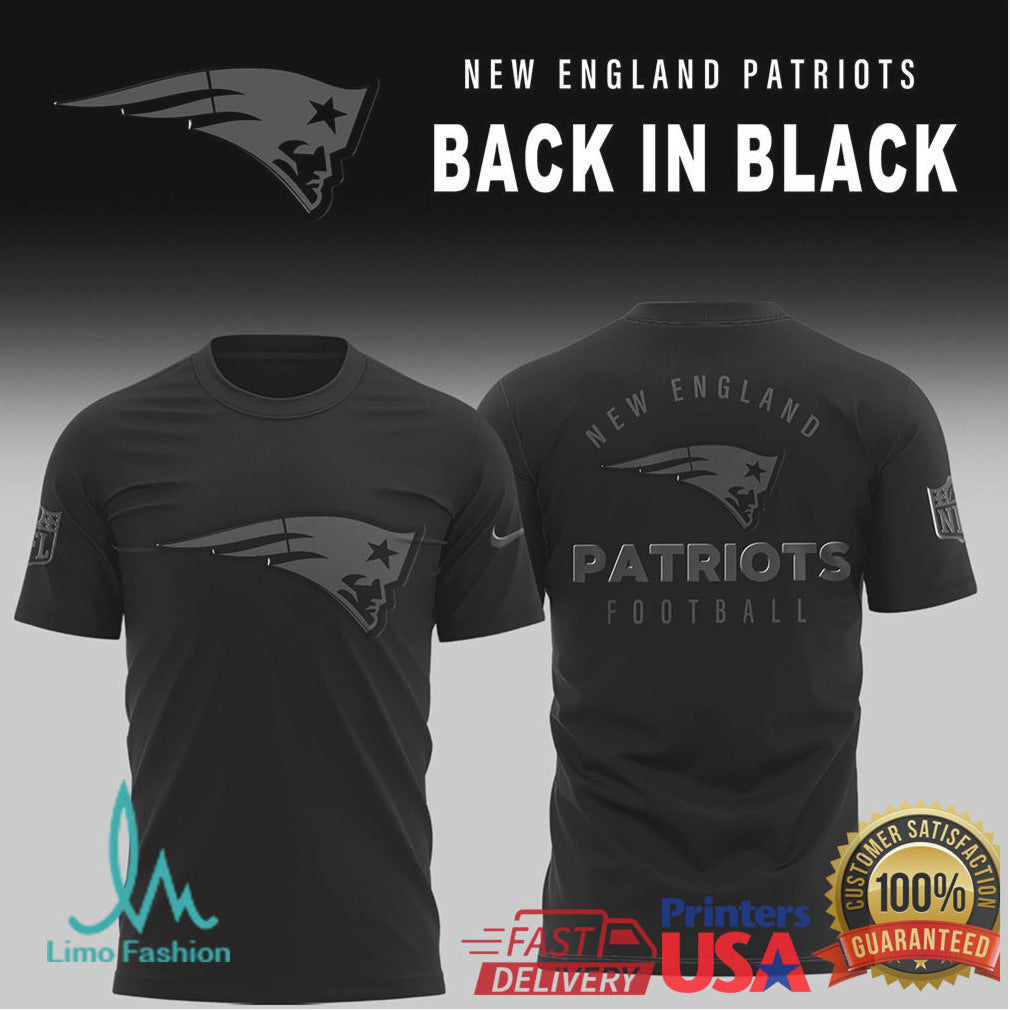New England Patriots Back In Black Stealth Edition T Shirt Collection