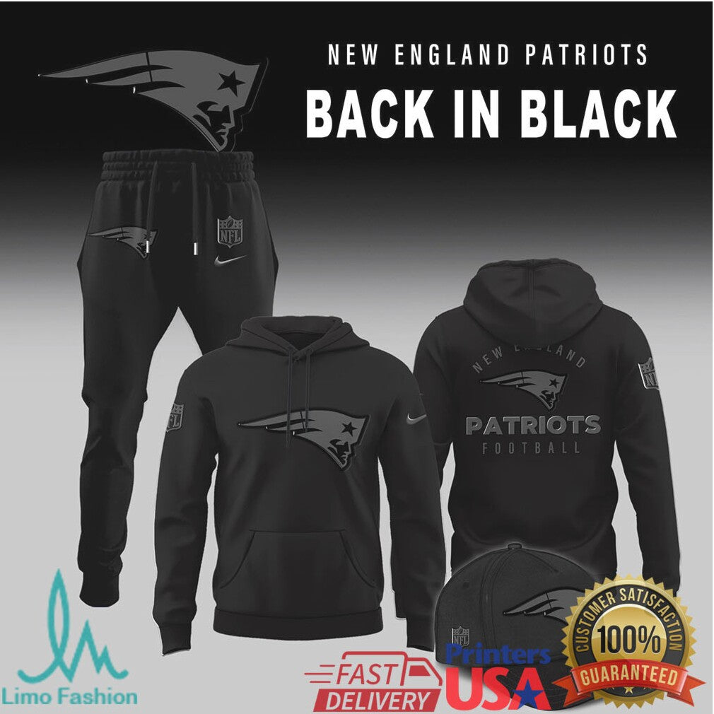New England Patriots Back In Black Stealth Edition T Shirt Collection