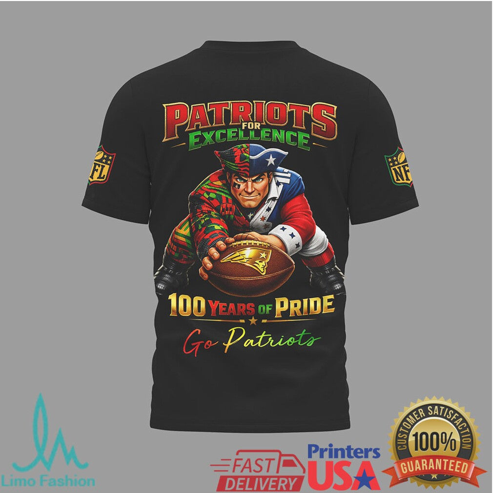 New England Patriots Black History Month “100 Years of Pride” Kente Design Shirt - Limotees LLC