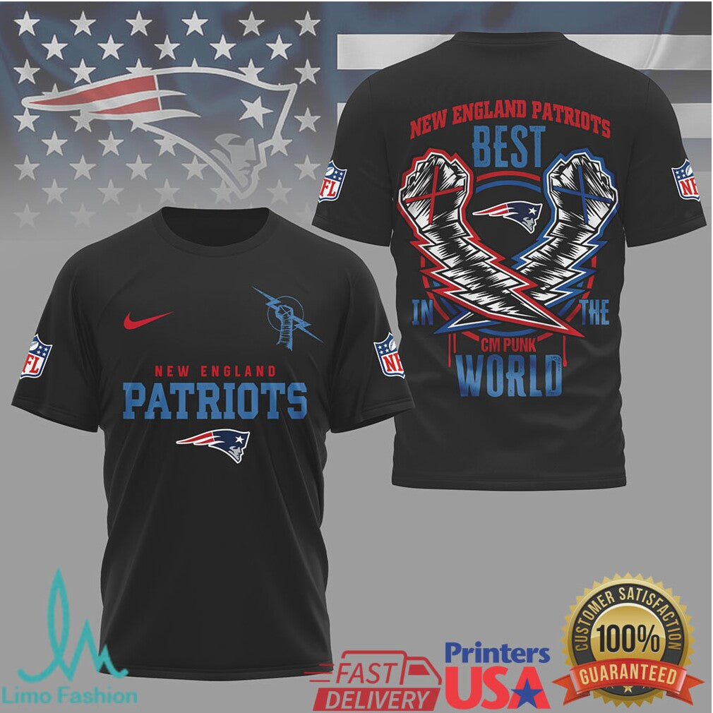 New England Patriots CM Punk Best In The World Crossover Tee - Limotees LLC