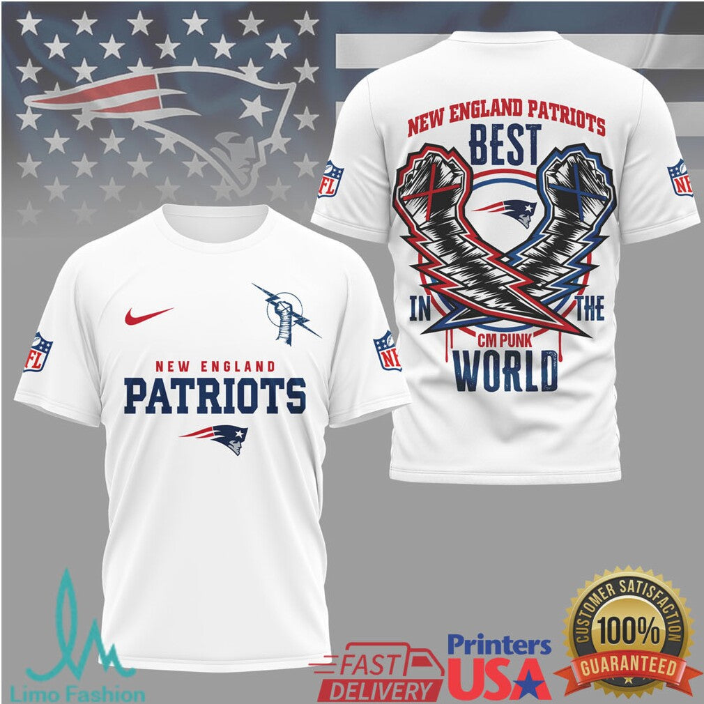 New England Patriots CM Punk Best In The World Crossover Tee - Limotees LLC