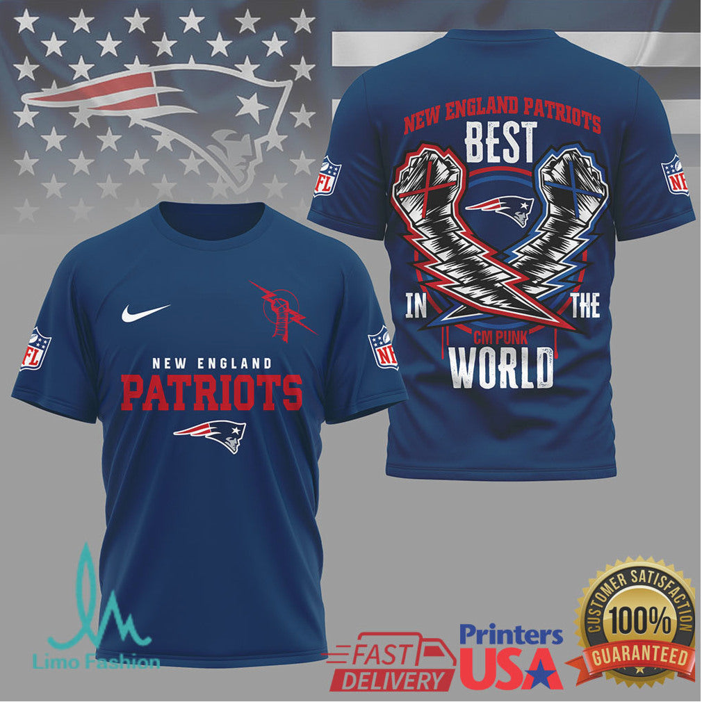New England Patriots CM Punk Best In The World Crossover Tee - Limotees LLC