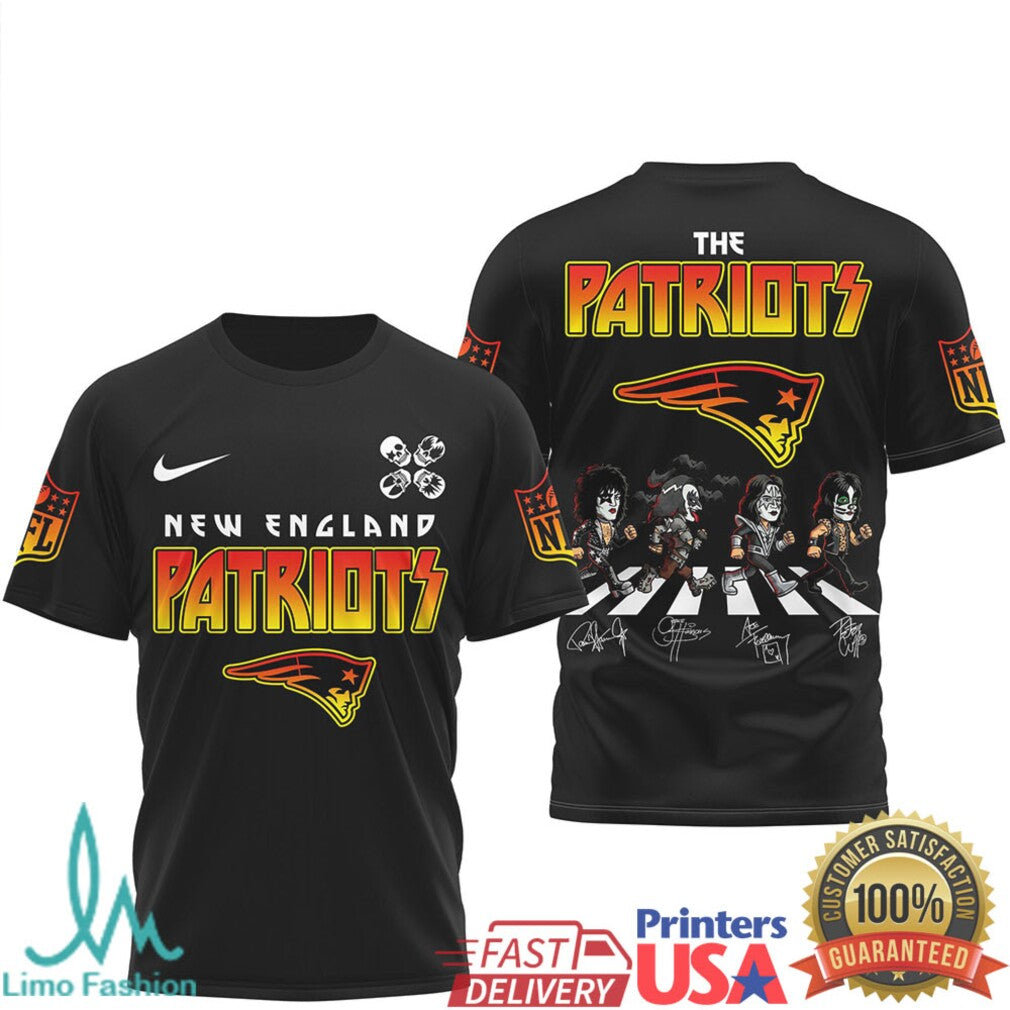 New England Patriots Classic Rock Style T Shirt Custom NFL T Shirt - Limotees LLC