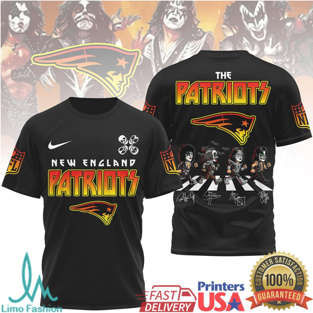 New England Patriots Classic Rock Style T Shirt Custom NFL T Shirt - Limotees LLC