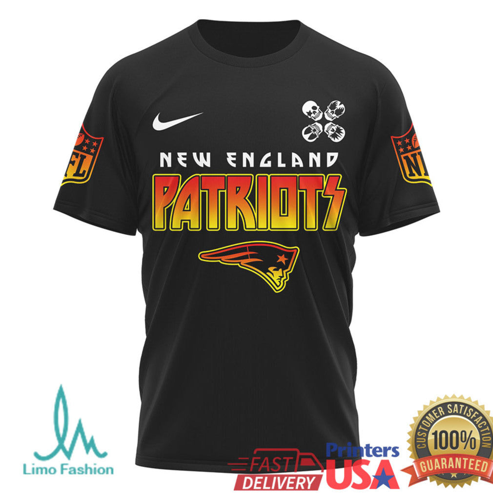 New England Patriots Classic Rock Style T Shirt Custom NFL T Shirt - Limotees LLC