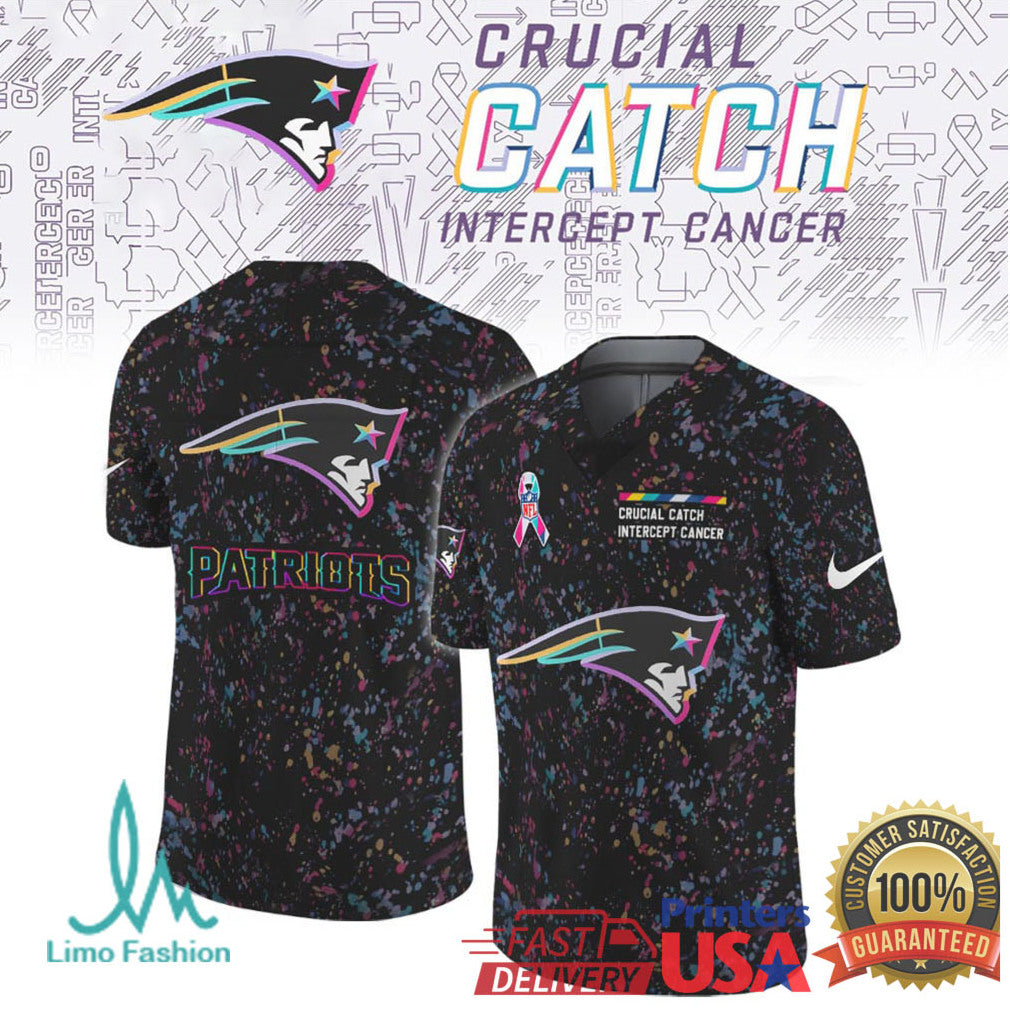 New England Patriots Crucial Catch “Intercept Cancer” Multi Color Speckle Pattern Gear - Limotees LLC