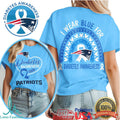New England Patriots Diabetes Awareness T Shirt Blue Ribbon Football Fan T Shirt