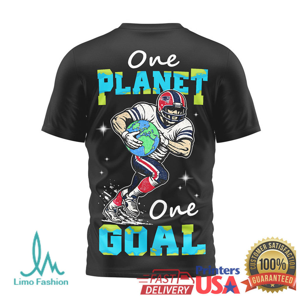 New England Patriots Earth Day One Planet One Goal Football T Shirt - Limotees LLC