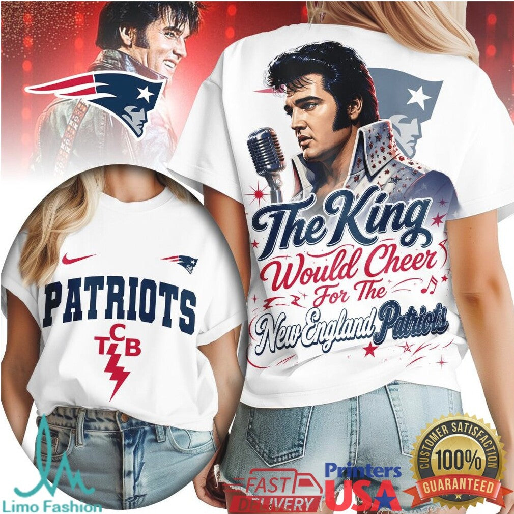 New England Patriots Elvis Presley TCB The King Sports T Shirt - Limotees LLC