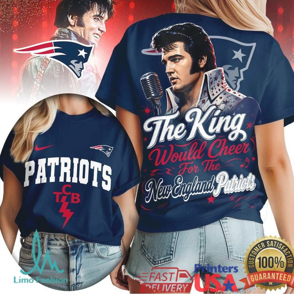 New England Patriots Elvis Presley TCB The King Sports T Shirt - Limotees LLC