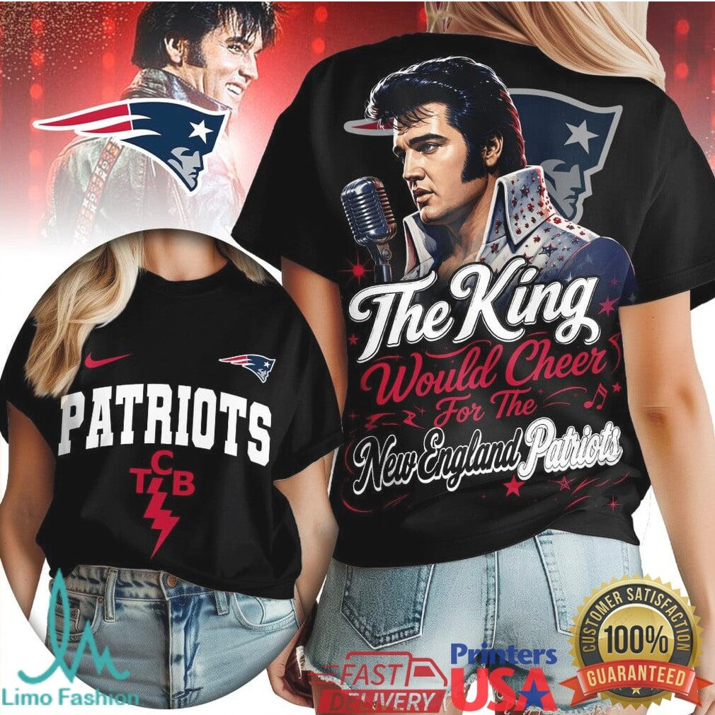 New England Patriots Elvis Presley TCB The King Sports T Shirt - Limotees LLC