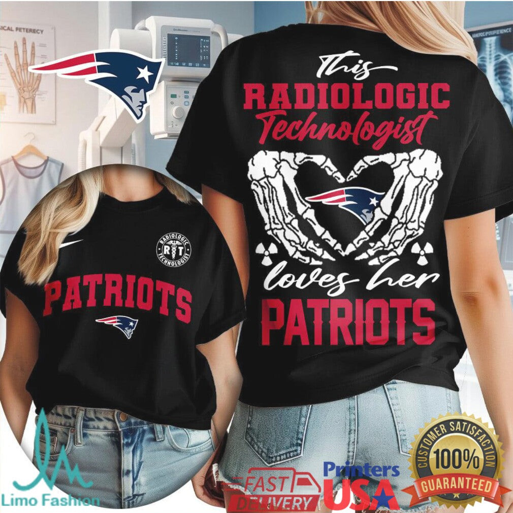 New England Patriots Fan Rad Tech T Shirt Radiologic Technologist Loves Her Patriots T Shirt - Limotees LLC