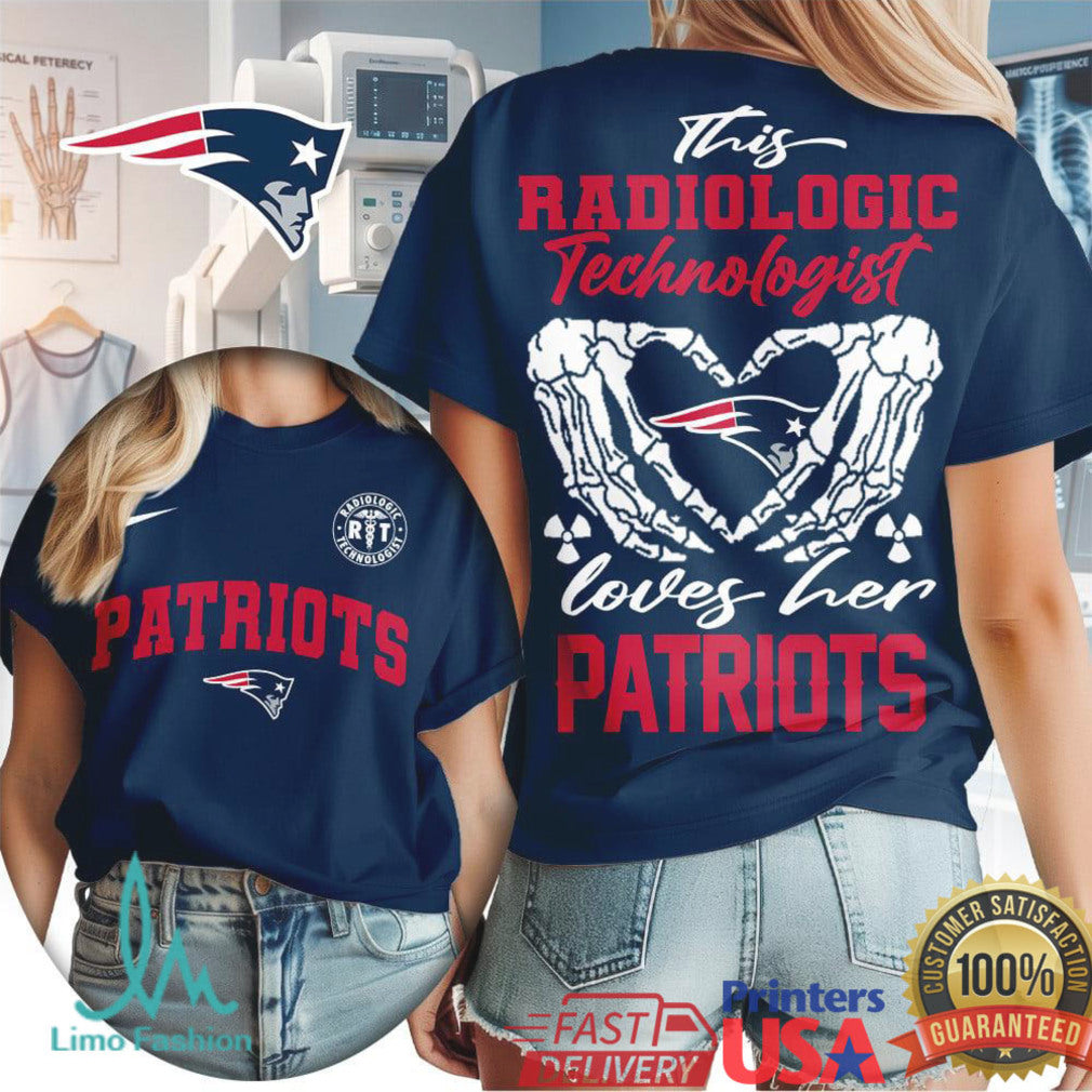 New England Patriots Fan Rad Tech T Shirt Radiologic Technologist Loves Her Patriots T Shirt - Limotees LLC