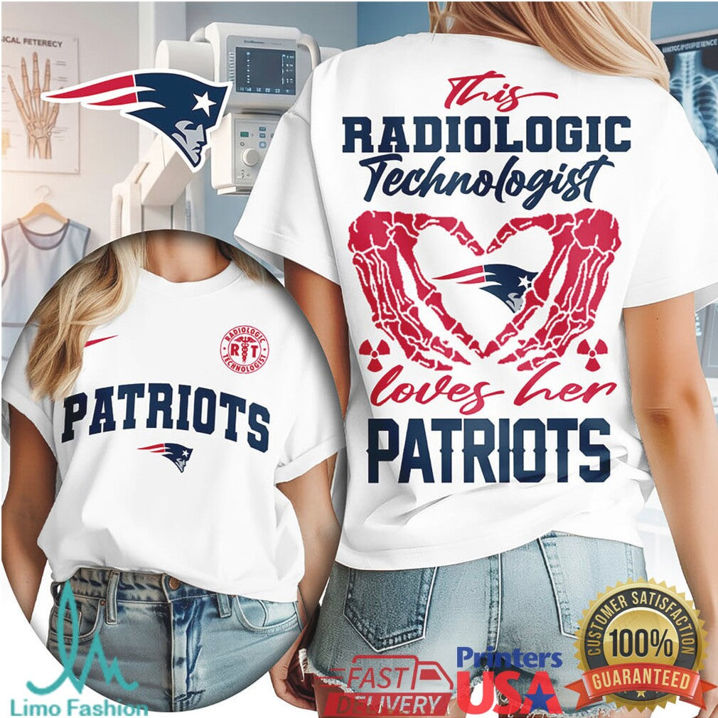 New England Patriots Football This Radiologic Technologist Loves Her Patriots Women's Fan Medical Professional T Shirt - Limotees LLC