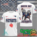 New England Patriots Green Day Meets Football Vintage Rock Tee - Limotees LLC