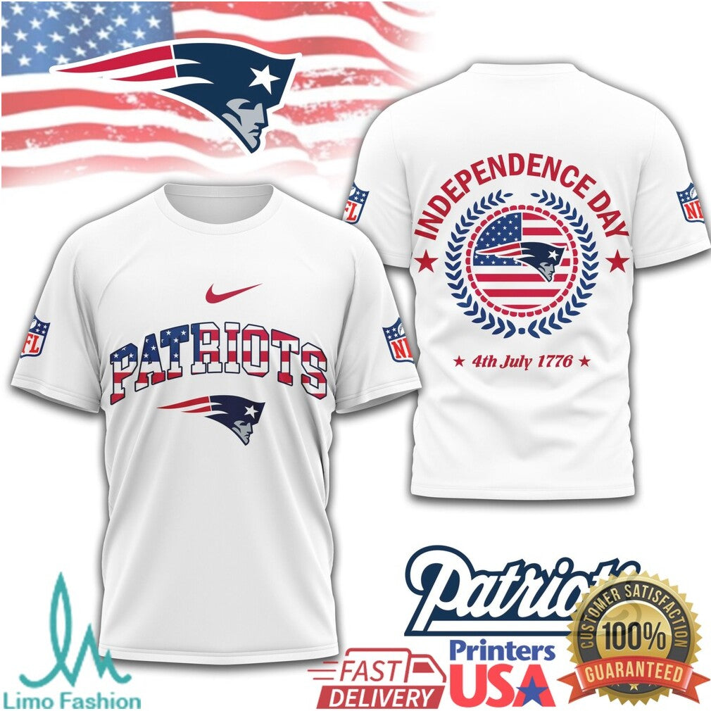 New England Patriots Independence Day T Shirt Patriotic 1776 4th of July T Shirt