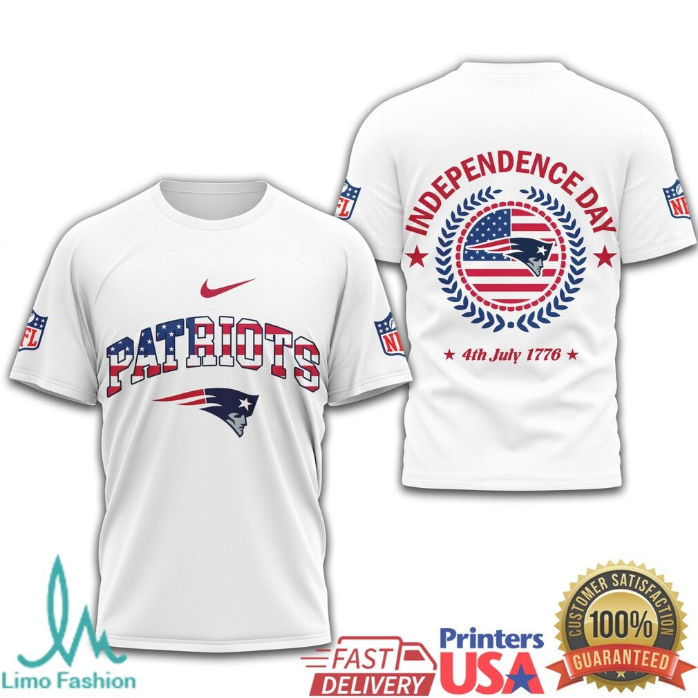New England Patriots Independence Day T Shirt Patriotic 1776 4th of July T Shirt