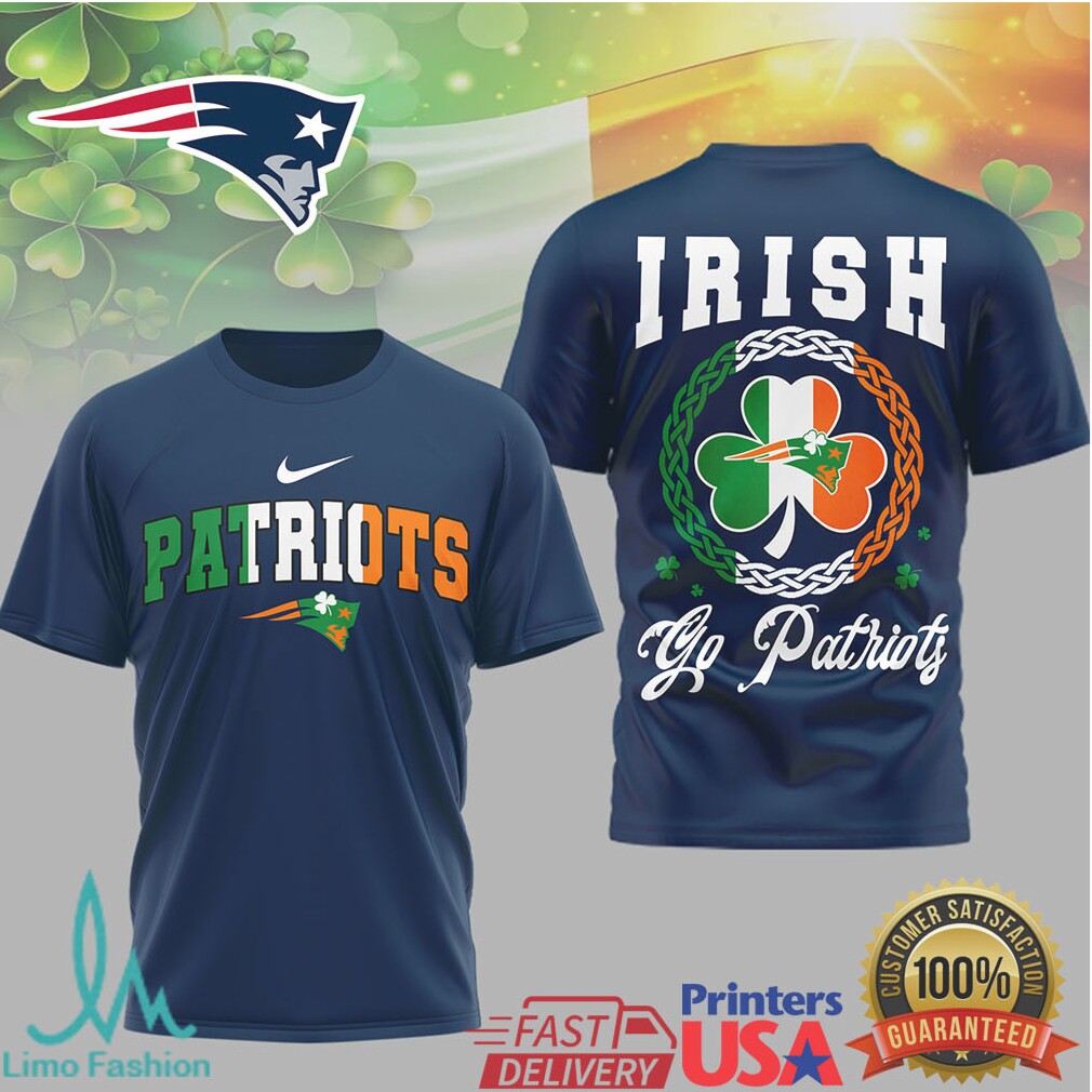New England Patriots Irish St. Patrick's Day Celtic Clover T Shirt - Limotees LLC