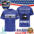 New England Patriots Law Enforcement Memorial Honor the Fallen T Shirt - Limotees LLC