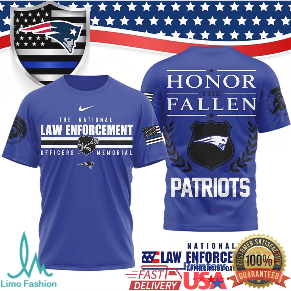 New England Patriots Law Enforcement Memorial Honor the Fallen T Shirt - Limotees LLC