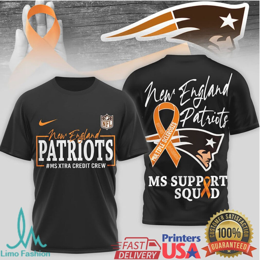 New England Patriots MS Support Squad Awareness T Shirt - Limotees LLC