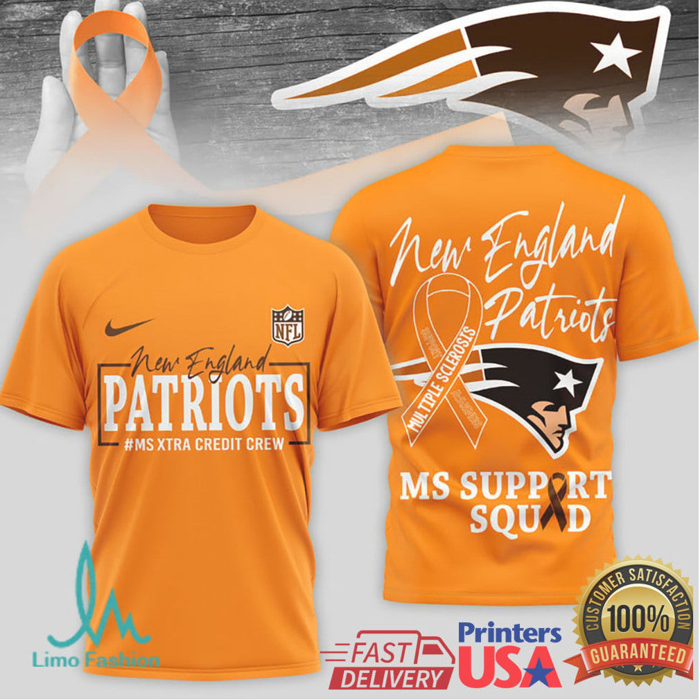 New England Patriots MS Support Squad Awareness T Shirt - Limotees LLC