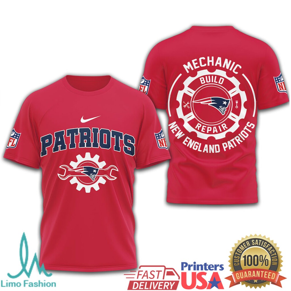 New England Patriots Mechanic Build Repair Nfl Work Shirt - Limotees LLC