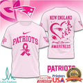New England Patriots Nike Breast Cancer Awareness Football Heart T Shirt - Limotees LLC
