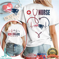 New England Patriots Nurse T Shirt Patriots Nursing Work of Heart T Shirt