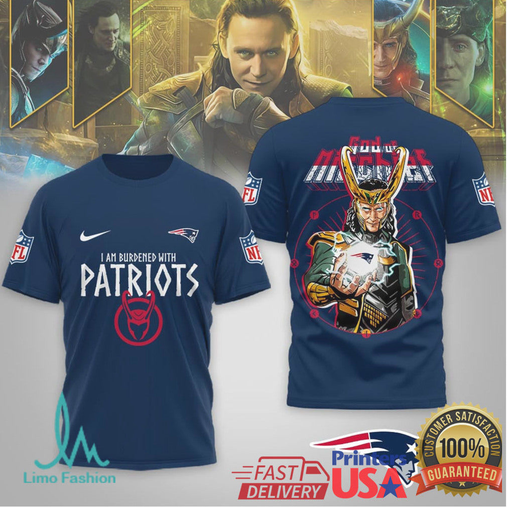 New England Patriots Official Loki NFL God Of Mischief 3D Shirt - Limotees LLC