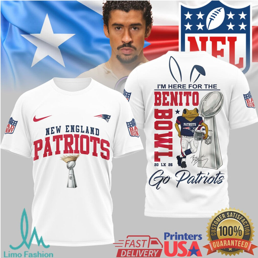 New England Patriots Official NFL Benito Bowl 3D Shirt - Limotees LLC