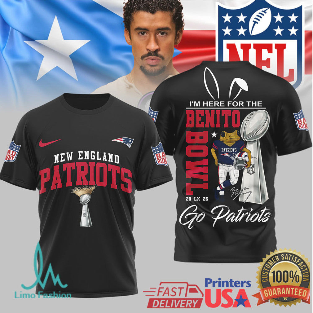 New England Patriots Official NFL Benito Bowl 3D Shirt - Limotees LLC