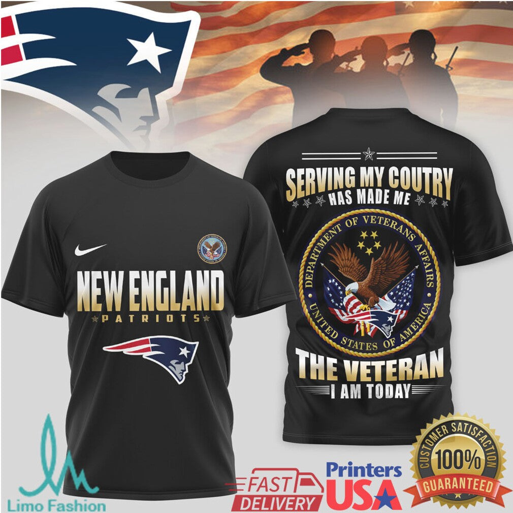 New England Patriots Official NFL Department Of Veterans Affairs 3D Shirt