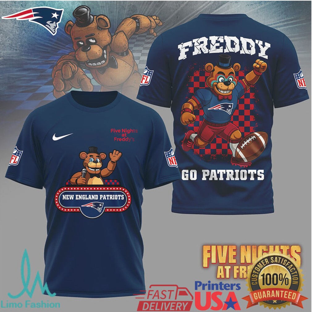 New England Patriots Official NFL Five Nights at Freddy's 3D Shirt - Limotees LLC
